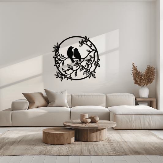 Love Birds Metal Wall Art - Romantic Steel Wall Decor for Home and Bedroom - KAF023 - Tampa Home & Garden Store