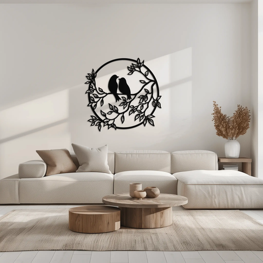Love Birds Metal Wall Art - Romantic Steel Wall Decor for Home and Bedroom - KAF023 - Tampa Home & Garden Store