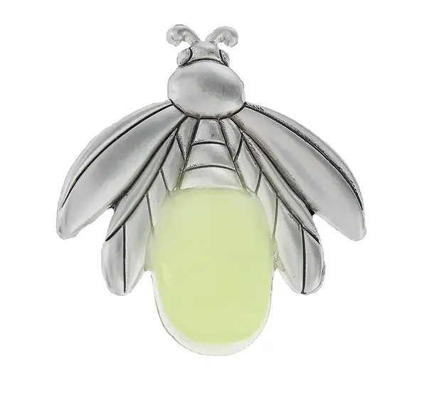 Lucky Little Firefly Charm for Good Luck jewelry charm with silver wings and pale lime body on Tampa Home & Garden Store