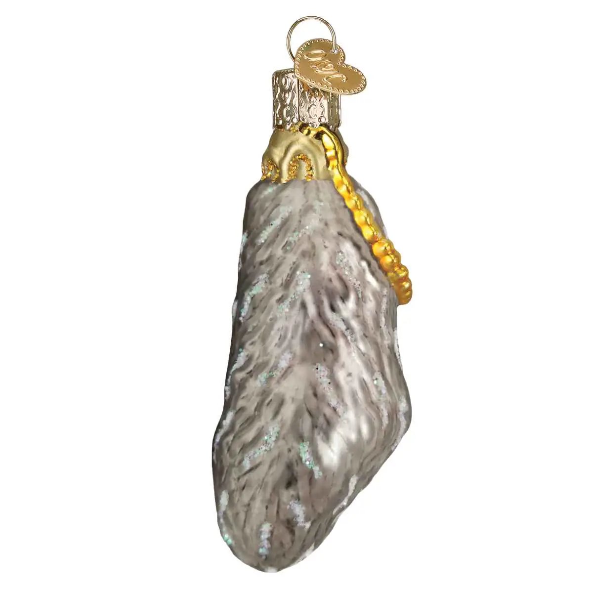 Lucky Rabbit's Foot Glass Ornament gray with gold cap by Country Christmas Loft on Tampa Home & Garden on Tampa Home & Garden Store