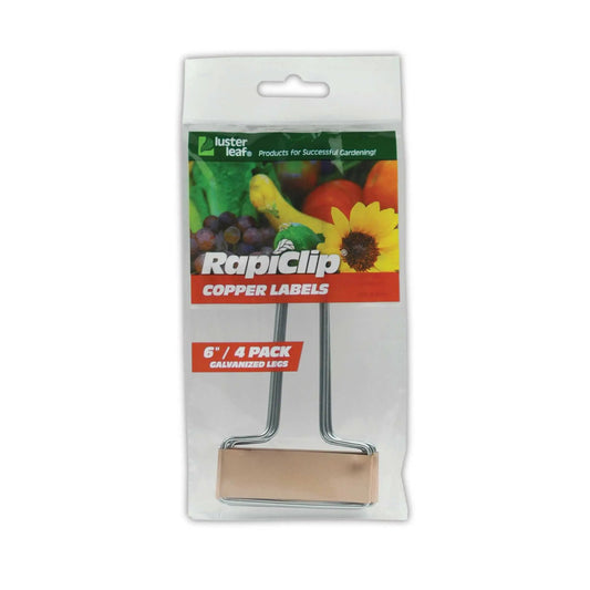 Rapiclip 6-inch copper plant labels in Luster Leaf packaging on Tampa Home & Garden Store