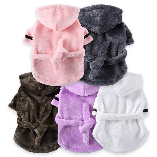 Dog hooded bathrobe set in luxury soft fabric five-color pink navy white by Furr Baby Gifts on Tampa Home & Garden Store