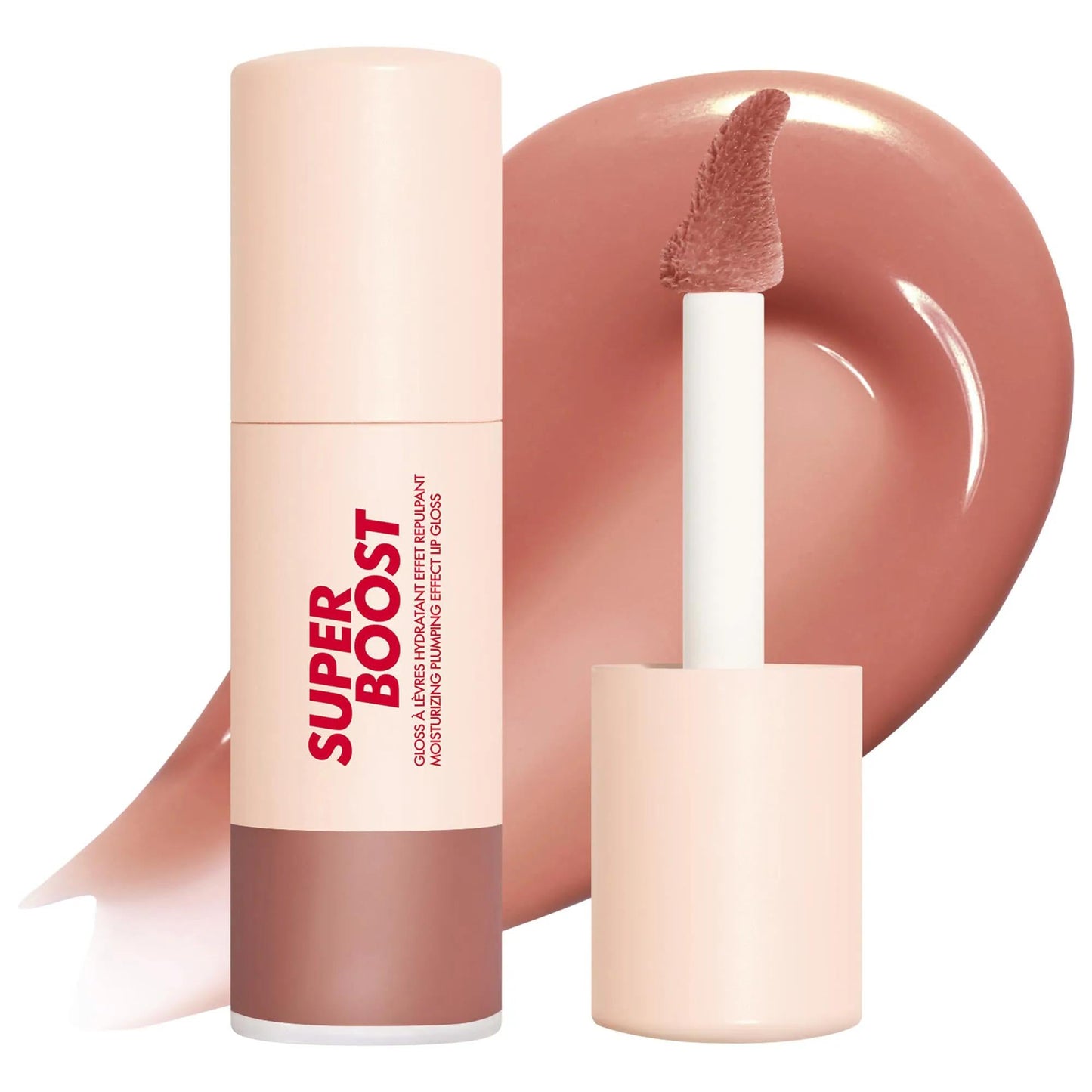 Lip gloss Super Boost by Beauty Care Bag; nude-pink tube with doe-foot applicator on Tampa Home & Garden Store