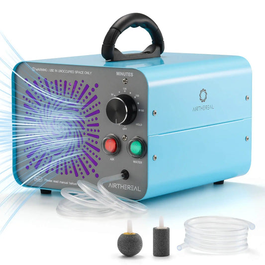MA25L Dual Mode Ozone Generator blue with dial and Air/Water buttons Airthereal on Tampa Home & Garden Store
