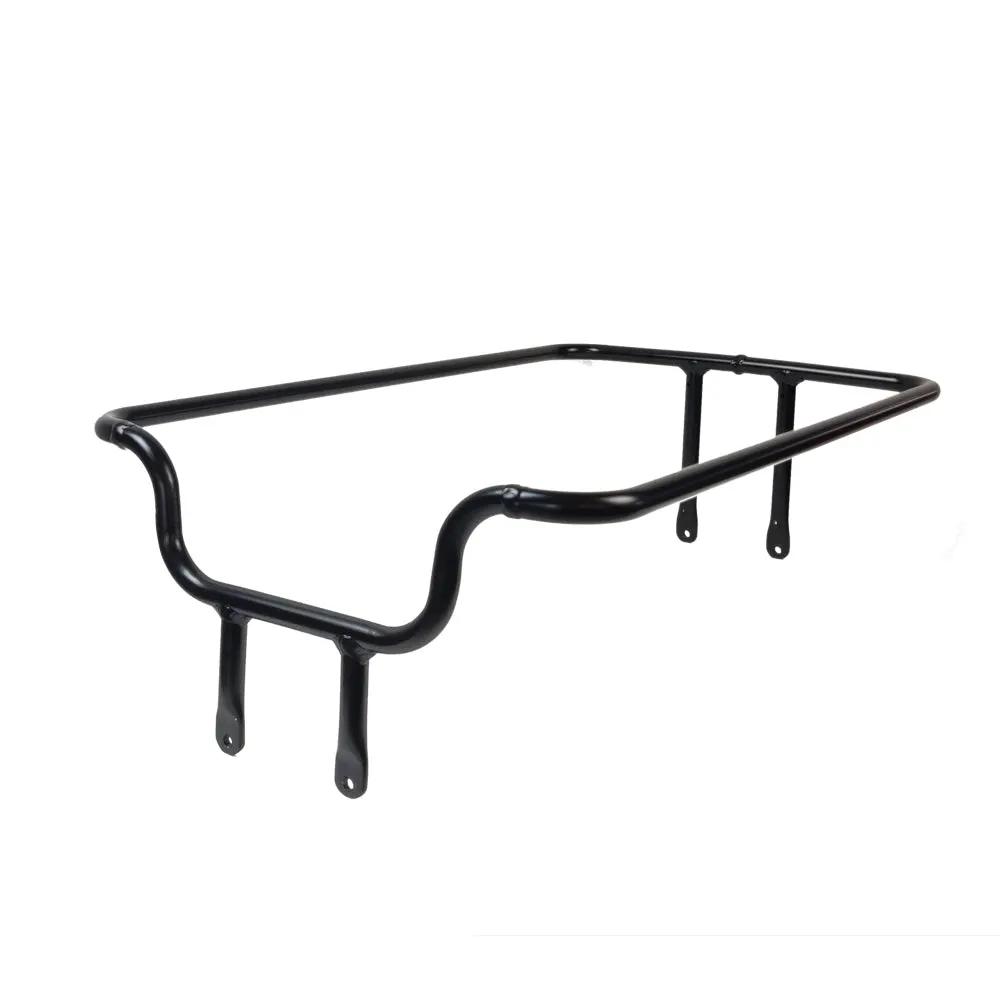 Max Cargo Two Point Zero City Bike cargo rack, black metal frame with mounting tabs on Tampa Home & Garden Store