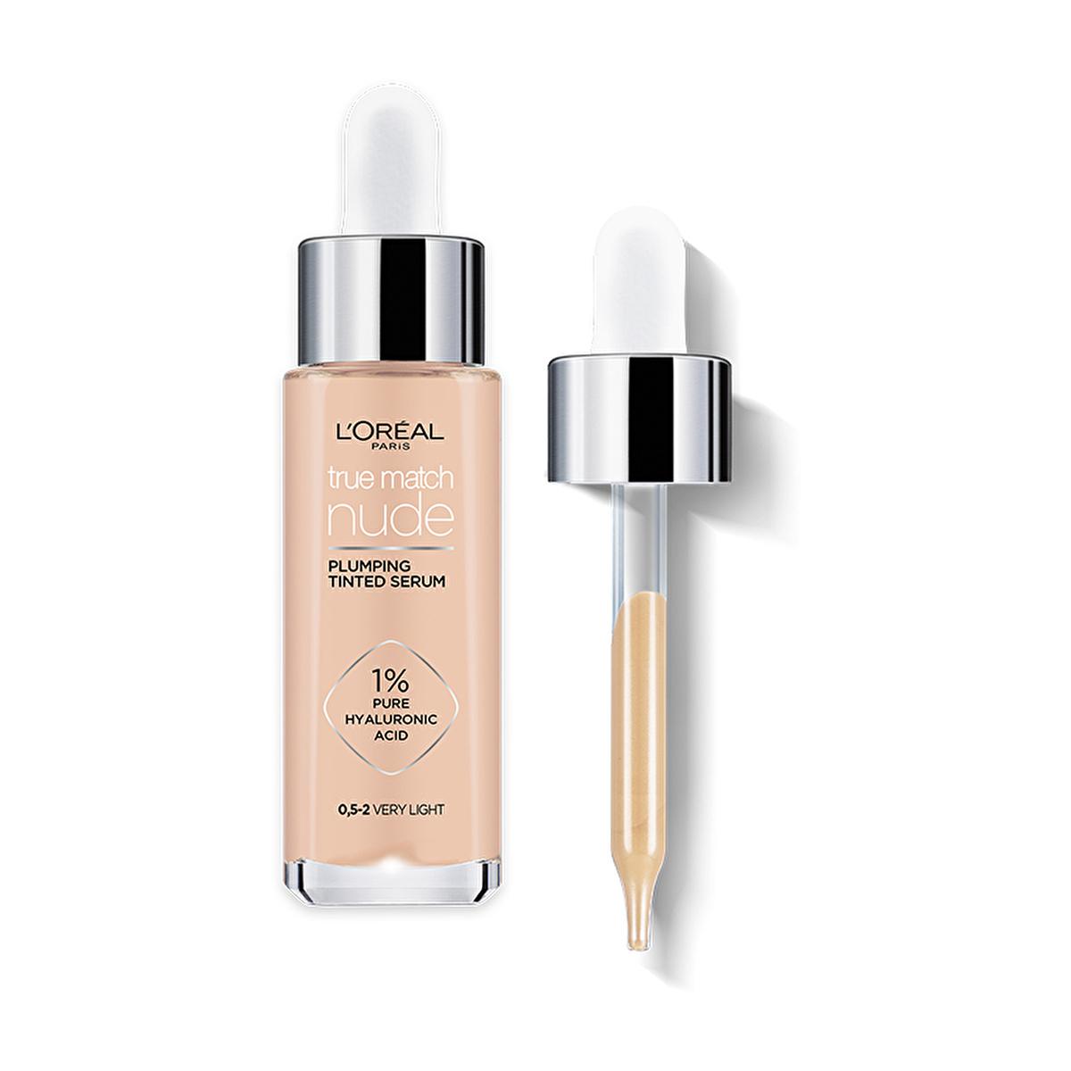 Foundation L'Oreal Paris True Match Nude Serum bottle and dropper in nude shade hyaluronic acid on Tampa Home & Garden Store