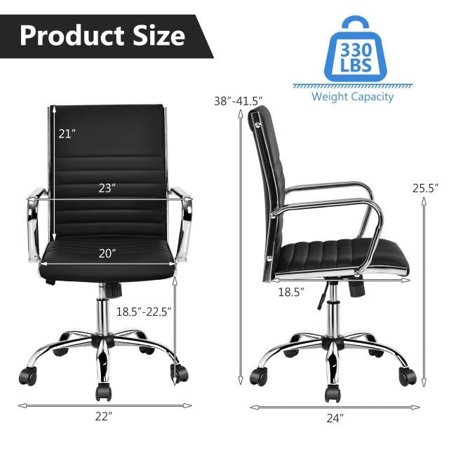 Black faux leather high-back office chair with chrome arms, adjustable height HomePacific on Tampa Home & Garden Store