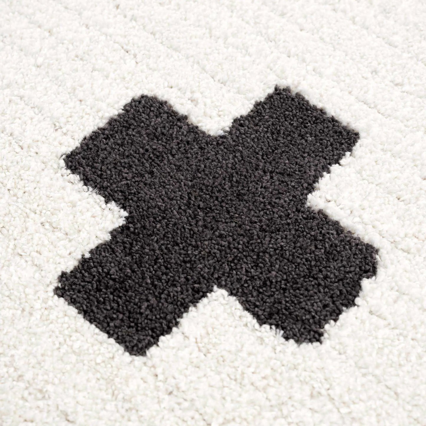 Erath Contemporary Area Rug Black Charcoal with cream field and diamond motif Boutique Rugs on Tampa Home & Garden Store