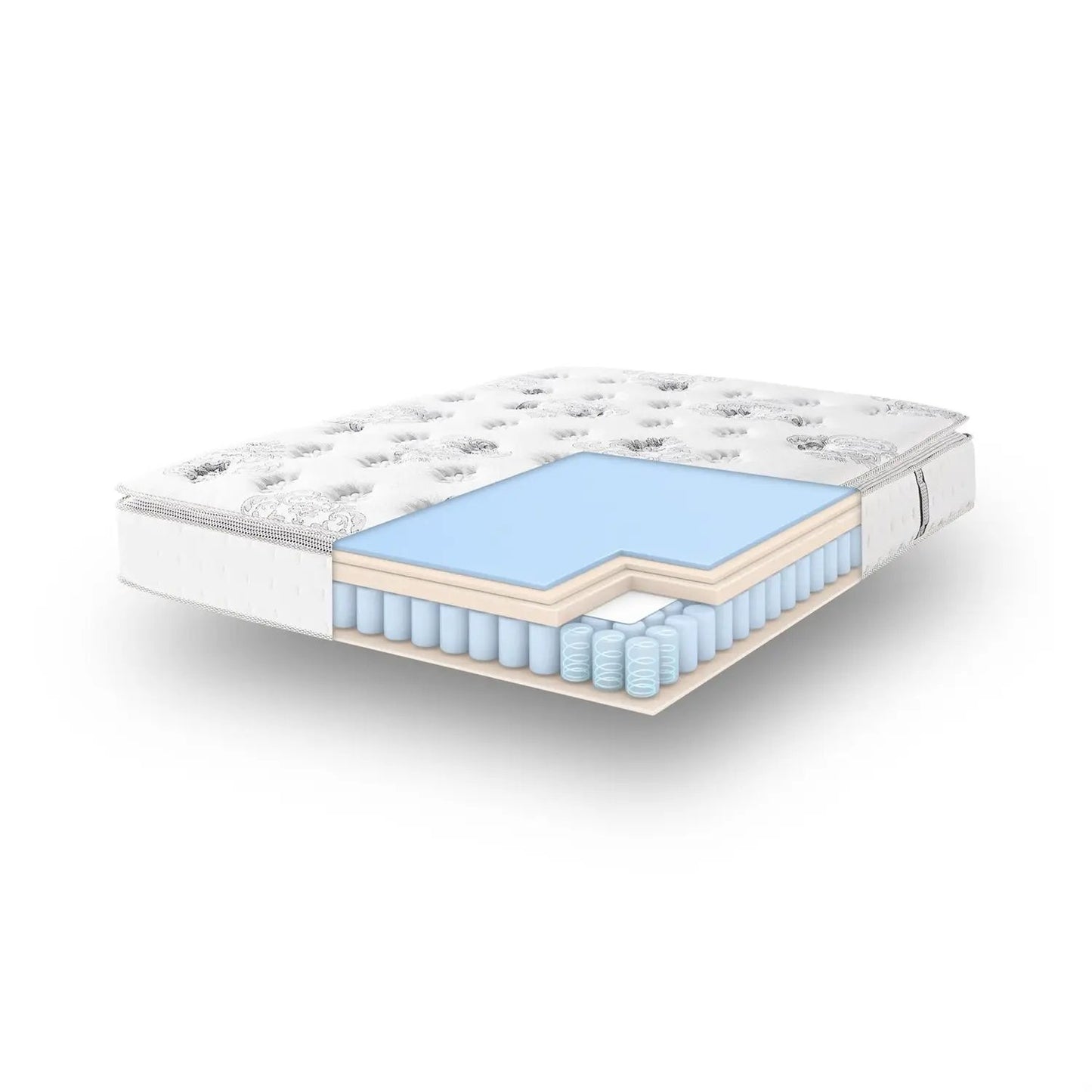 12 inch Medium Firm Pillow Top Hybrid Mattress In A Box - King Size - Tampa Home & Garden Store