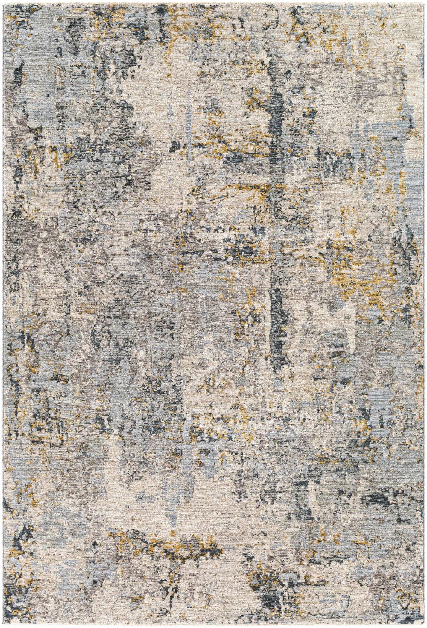 Midfield Luxe Polyester Contemporary Rug by Boutique Rugs in beige-gray with gold accents on Tampa Home & Garden Store