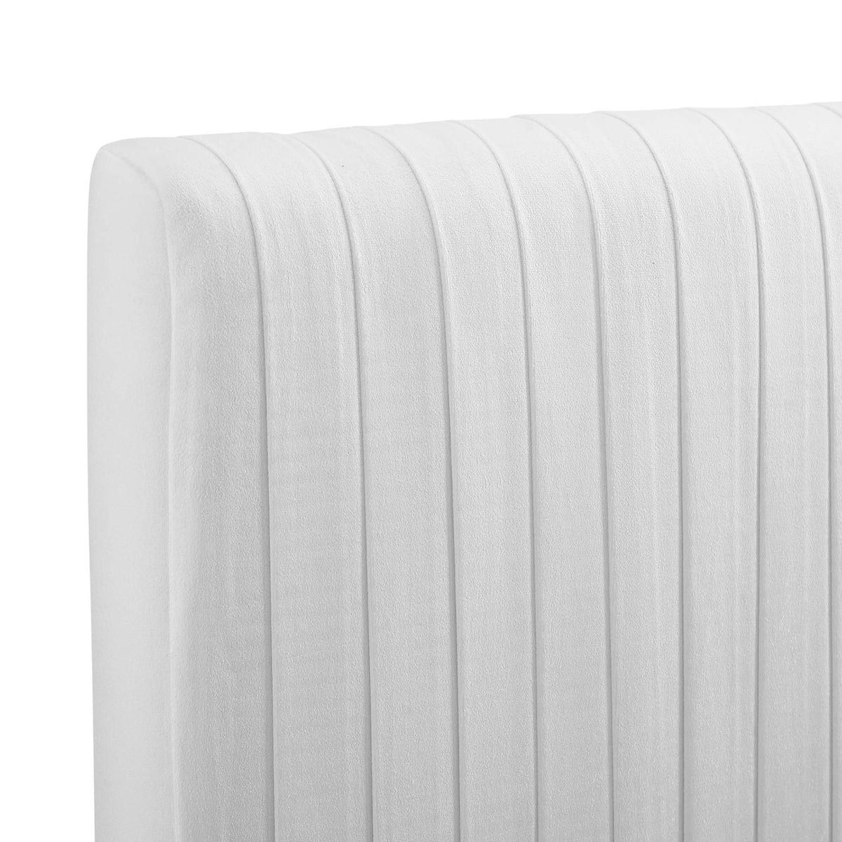Eloise Channel Tufted Velvet Headboard Full/Queen white with vertical channels HouseOfZazla on Tampa Home & Garden Store