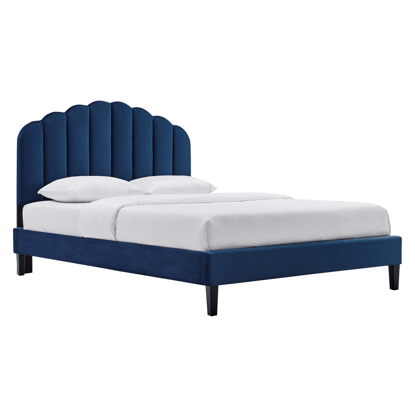 Daisy Performance Velvet Bed and Channel Tufted