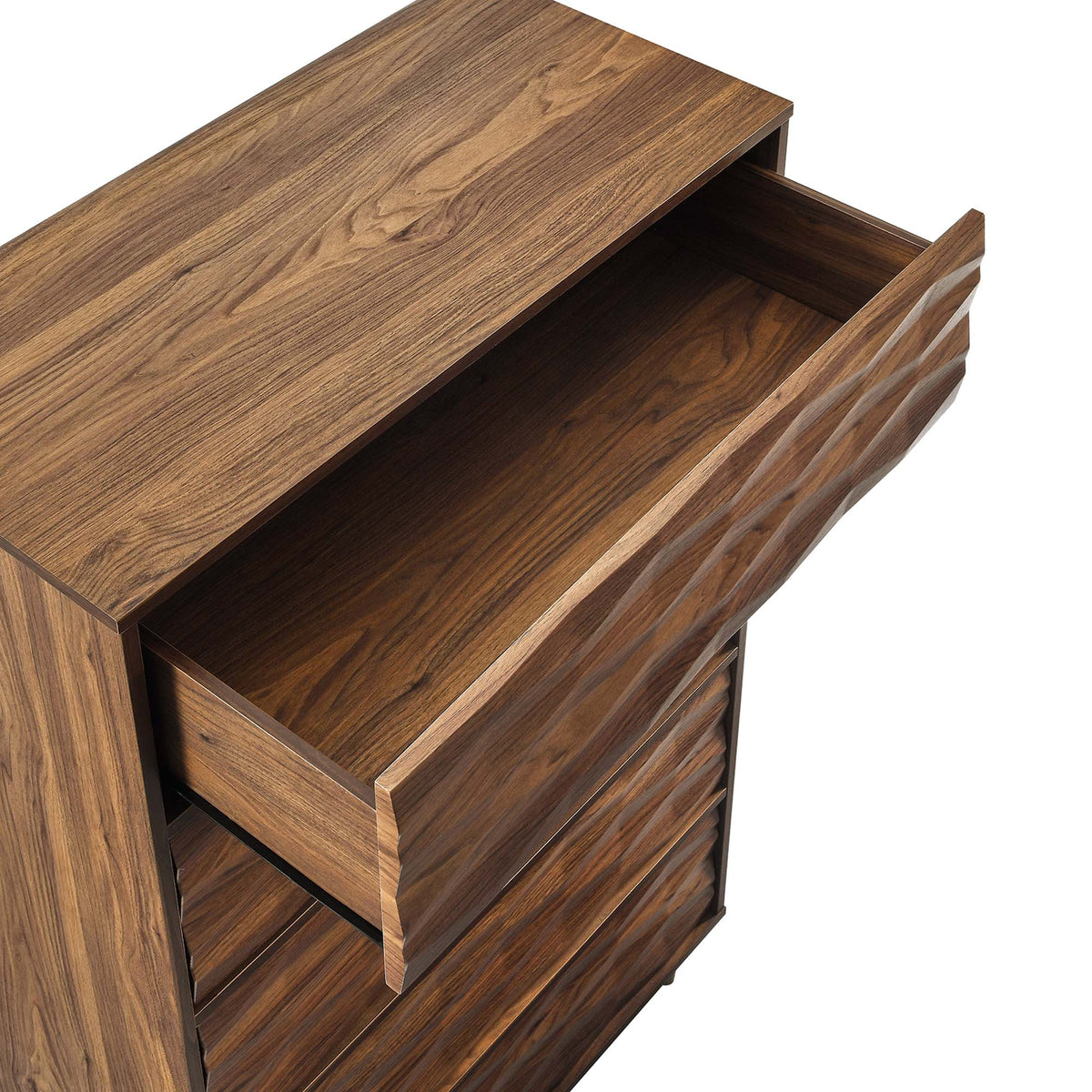 Vespera 5-Drawer Chest wooden dresser in walnut finish for bedroom storage by Modway HouseOfZazla on Tampa Home & Garden Store