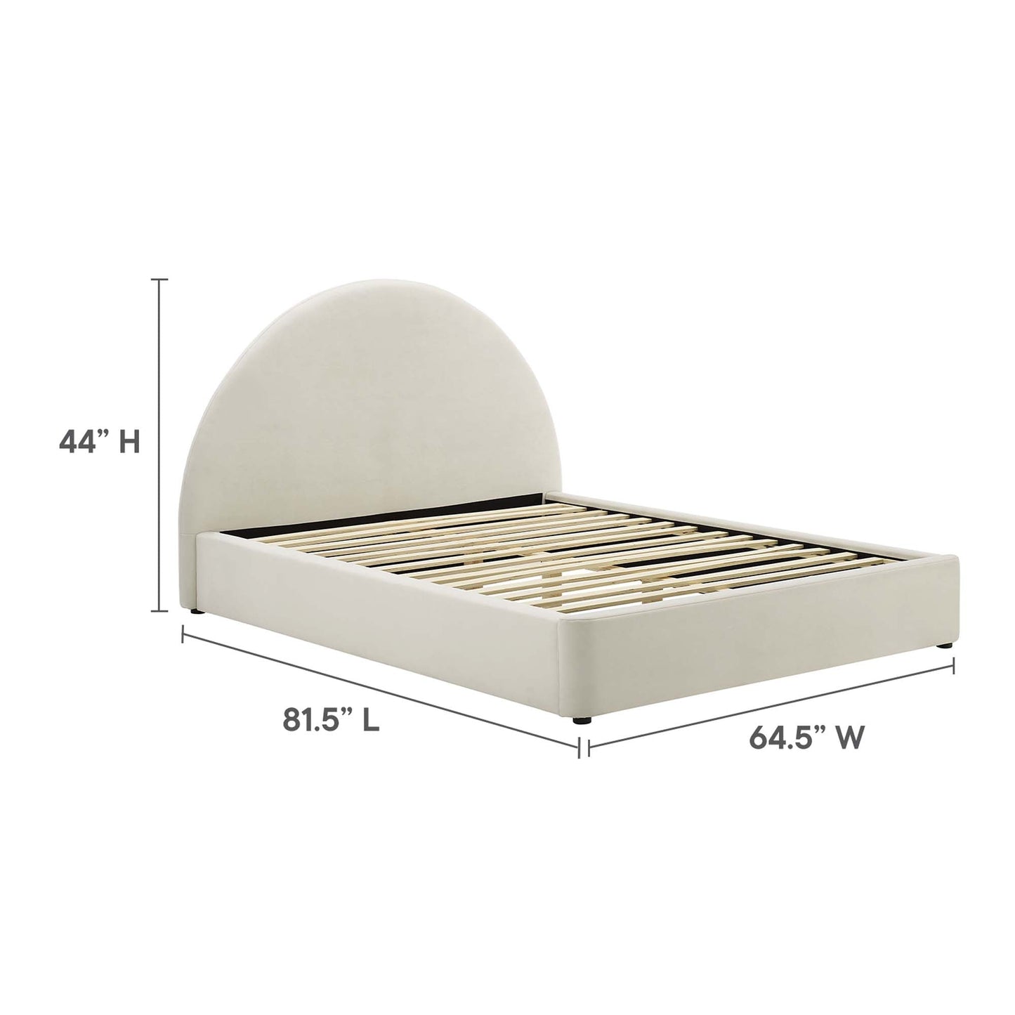 Velvet Arched Full Platform Bed and Resort Style