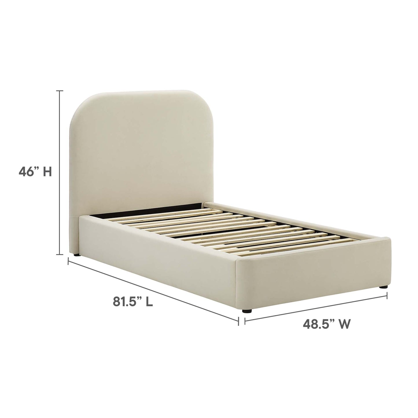Modway Keynote Curved Performance Velvet Twin Bed