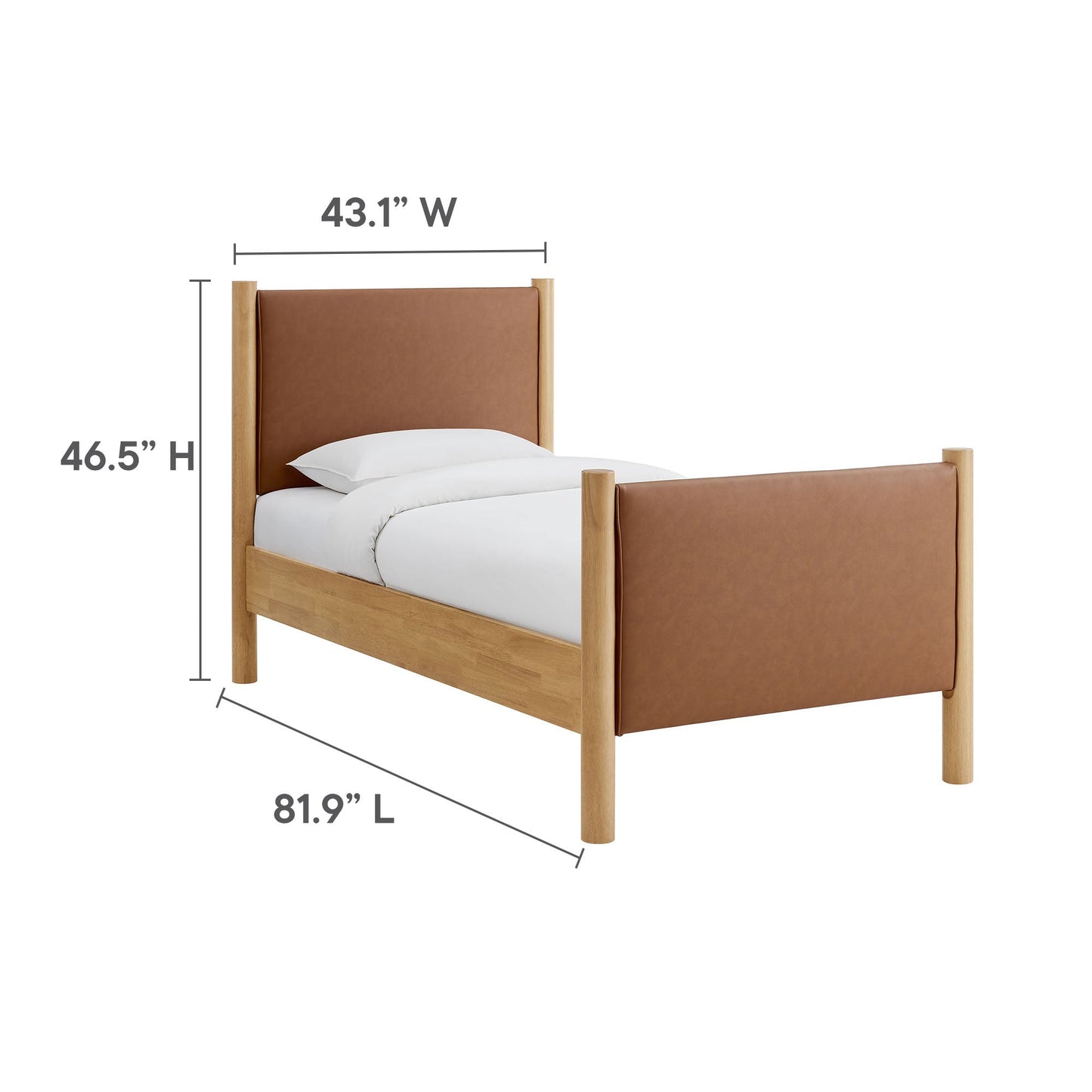 Twin Bed and the Vegan Leather Platform Frame