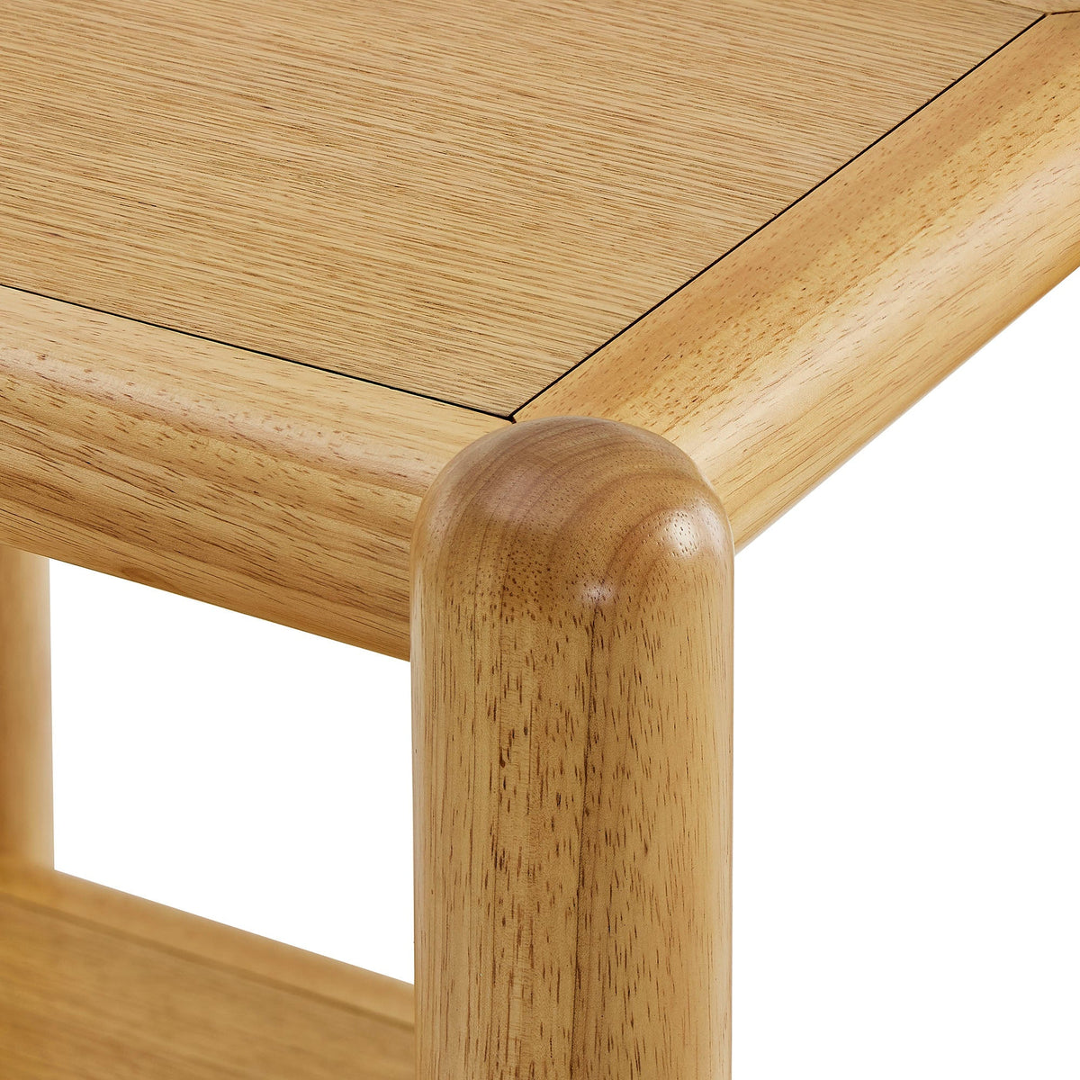 Arcus Rectangular 2-Tier Side Table with natural oak finish and rounded legs on Tampa Home & Garden Store