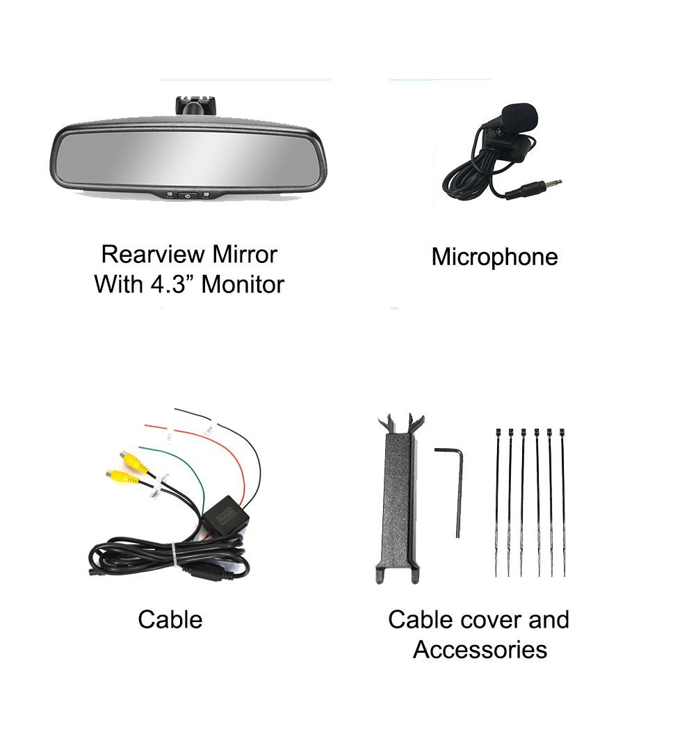 Master Tailgaters Rear View Mirror with 4.3in LCD monitor and included microphone on Tampa Home & Garden Store