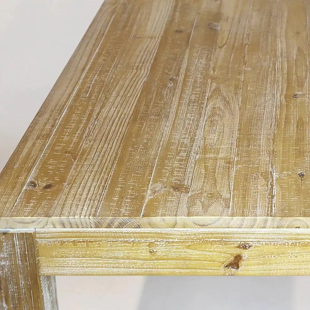 Modern Farmhouse 63-inch Solid Wood Dining Table in Rustic Light Brown Finish - Tampa Home & Garden Store