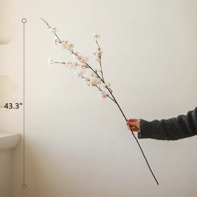 Blushing Cherry Blossom Branch 43.3 in tall artificial plant with pink blossoms RusticReach on Tampa Home & Garden Store