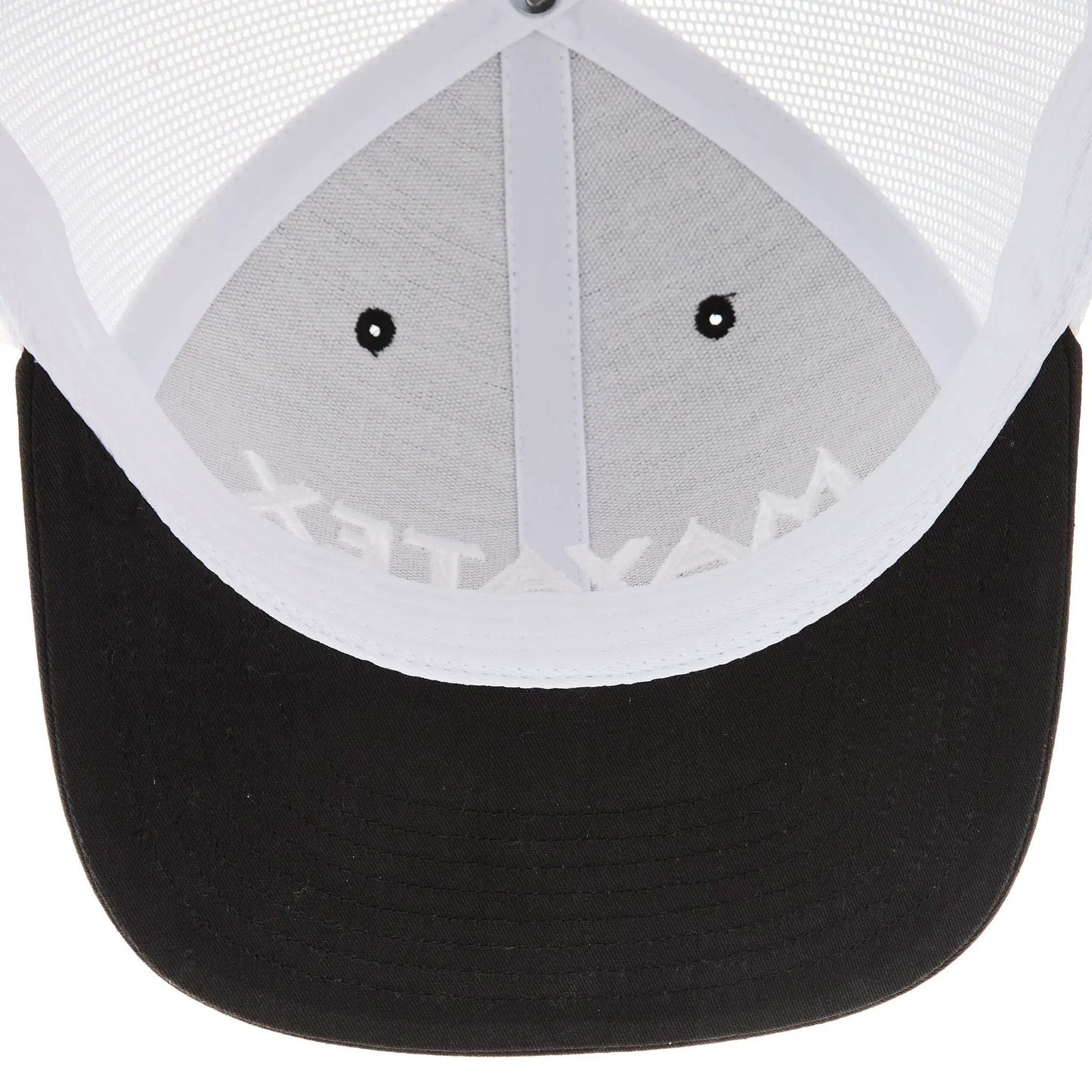 Black and White Mesh Back Logo Trucker Cap by Mayatex on Tampa Home & Garden Store
