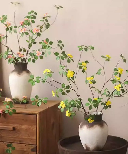Spring Blossom Stem 33.4 in artificial flowering plant RusticReach pink yellow blossoms 2 vases on Tampa Home & Garden Store