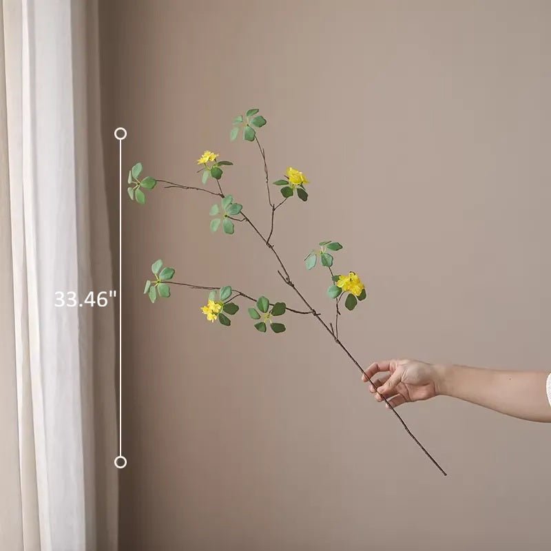 Spring Blossom Stem 33.4 inches tall artificial flowering plant with yellow blooms RusticReach on Tampa Home & Garden Store