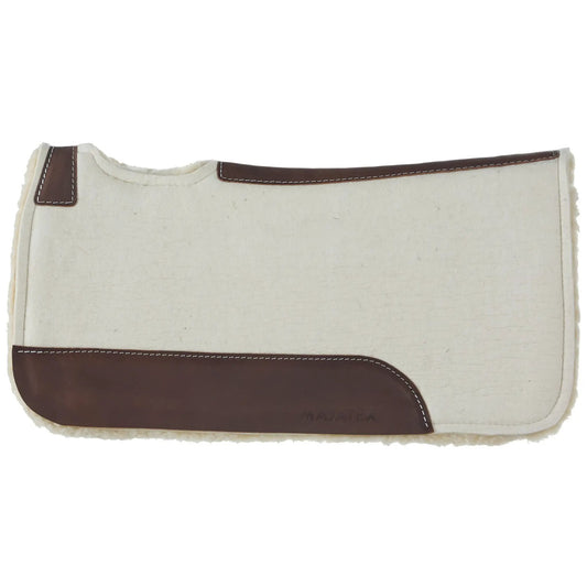 Barrel saddle pad natural felt fleece 28x30 with brown leather trim on Tampa Home & Garden Store