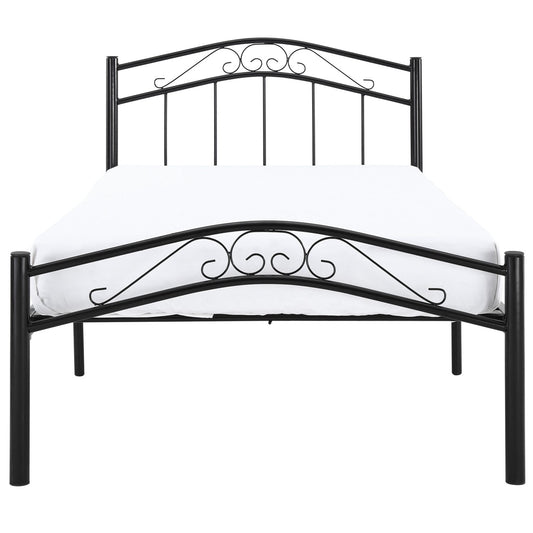 Twin size Black Metal Platform Bed with Headboard and Footboard - Tampa Home & Garden Store