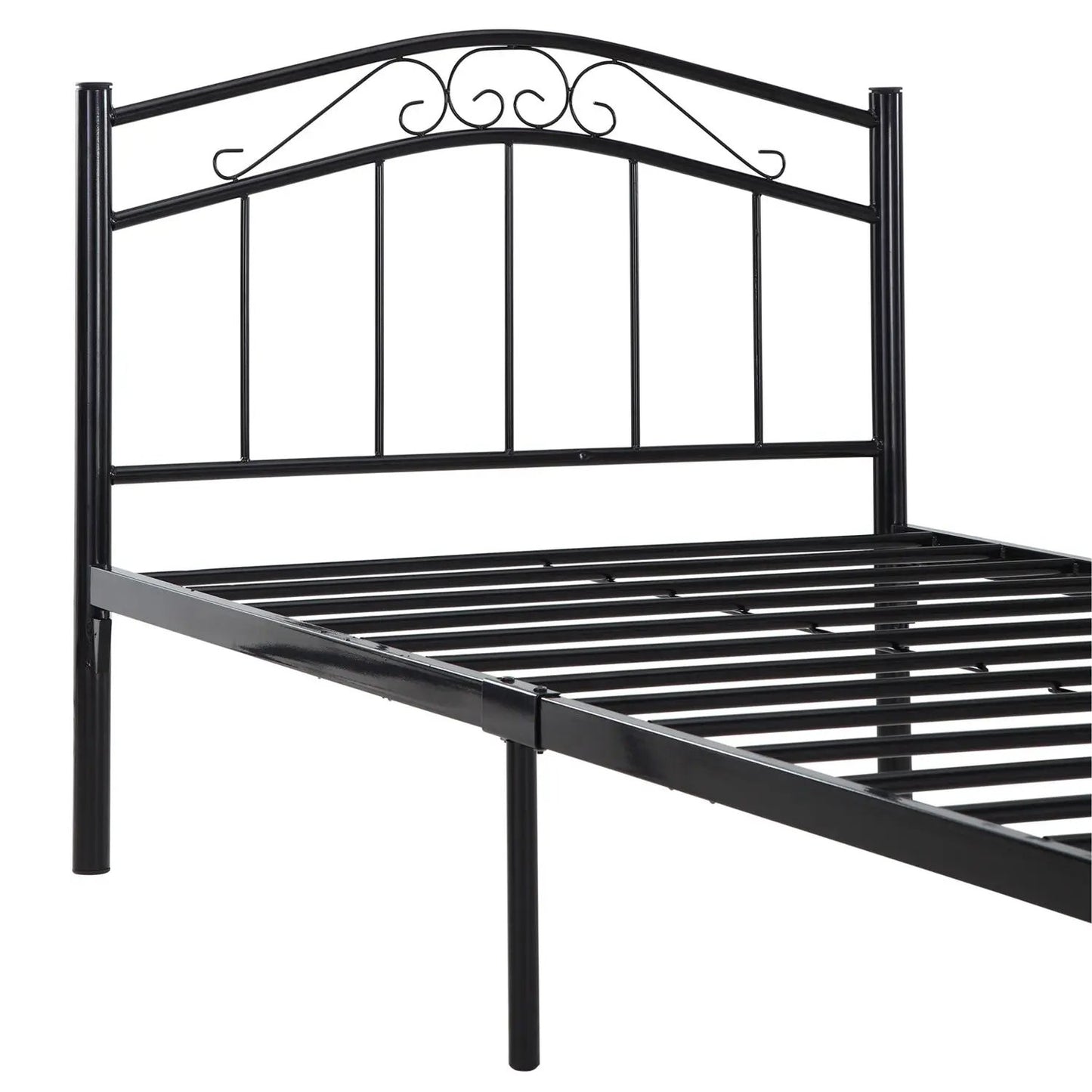 Twin size Black Metal Platform Bed with Headboard and Footboard - Tampa Home & Garden Store