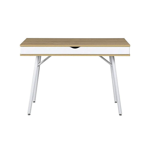 Modern heavy duty laptop desk with storage drawer, pine top, white legs on Tampa Home & Garden Store