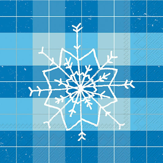 Mad For Plaid Snowflake Cocktail Napkin - Tampa Home & Garden Store