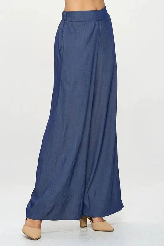 Made in USA Tencel straight-leg pants navy blue Elevate Marketplace on Tampa Home & Garden Store