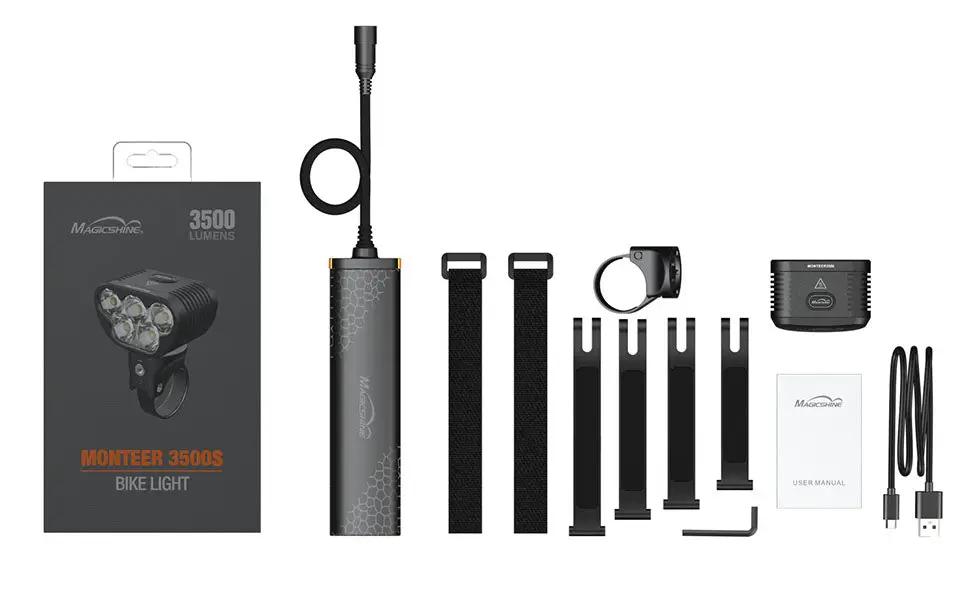 Magicshine Monteer 3500S Nebula bike light kit with 3500 lm and USB rechargeable battery on Tampa Home & Garden Store