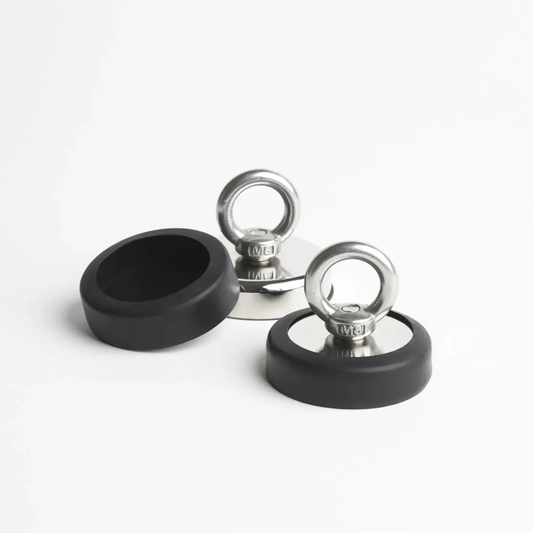 Moon Neodymium magnet anchors; three silver eyelet rings atop black magnet bases on Tampa Home & Garden Store