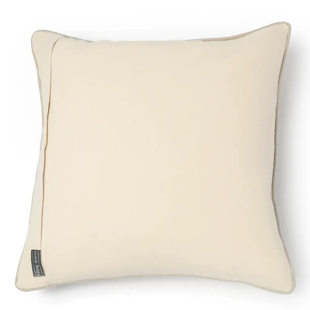 Marisa Floral Block Print Pillow Cover Noir, cream with dark piping, White Cliff Studio tag on Tampa Home & Garden Store
