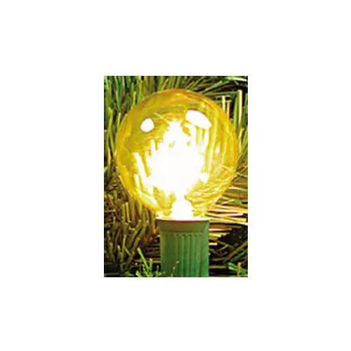 Marquee replacement lightbulb amber glass round bulb on green stake outdoors on Tampa Home & Garden Store