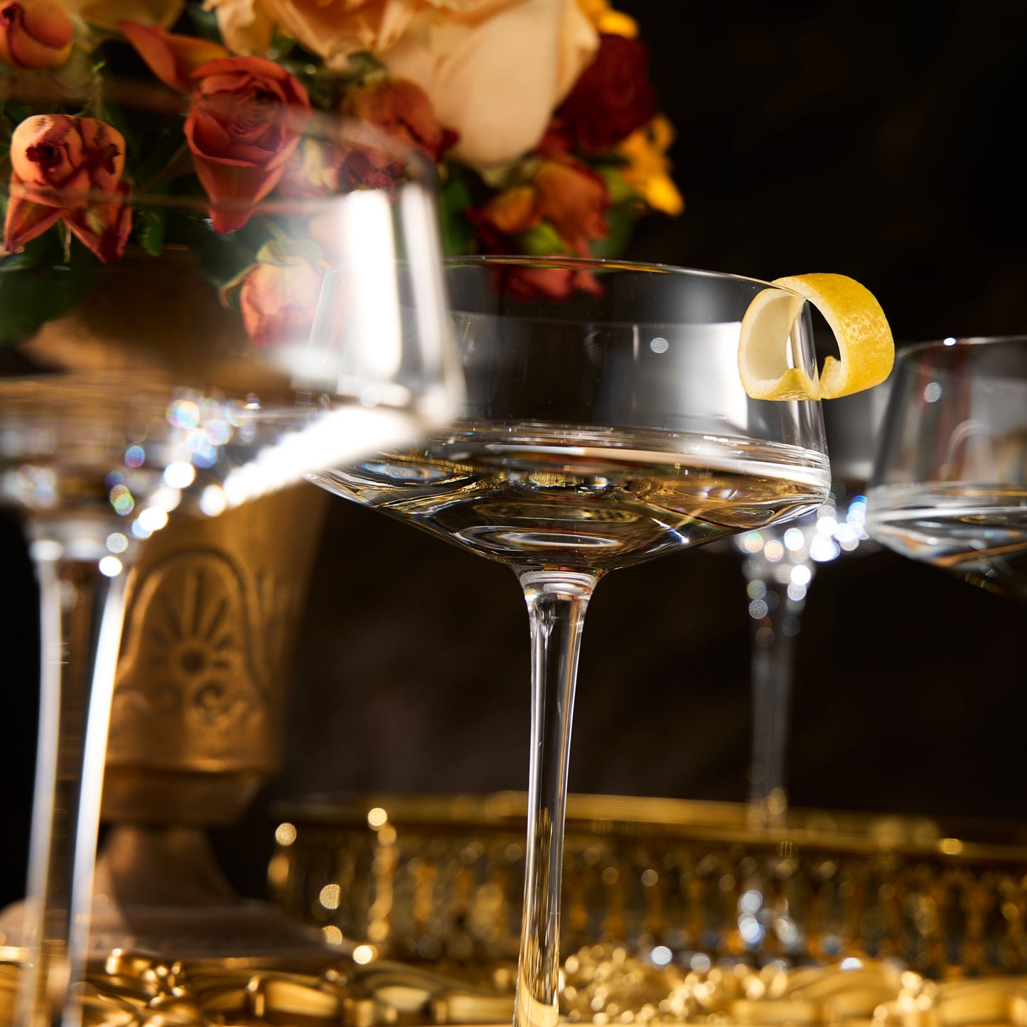 Stylish Set of Four Clear Spritz Glasses