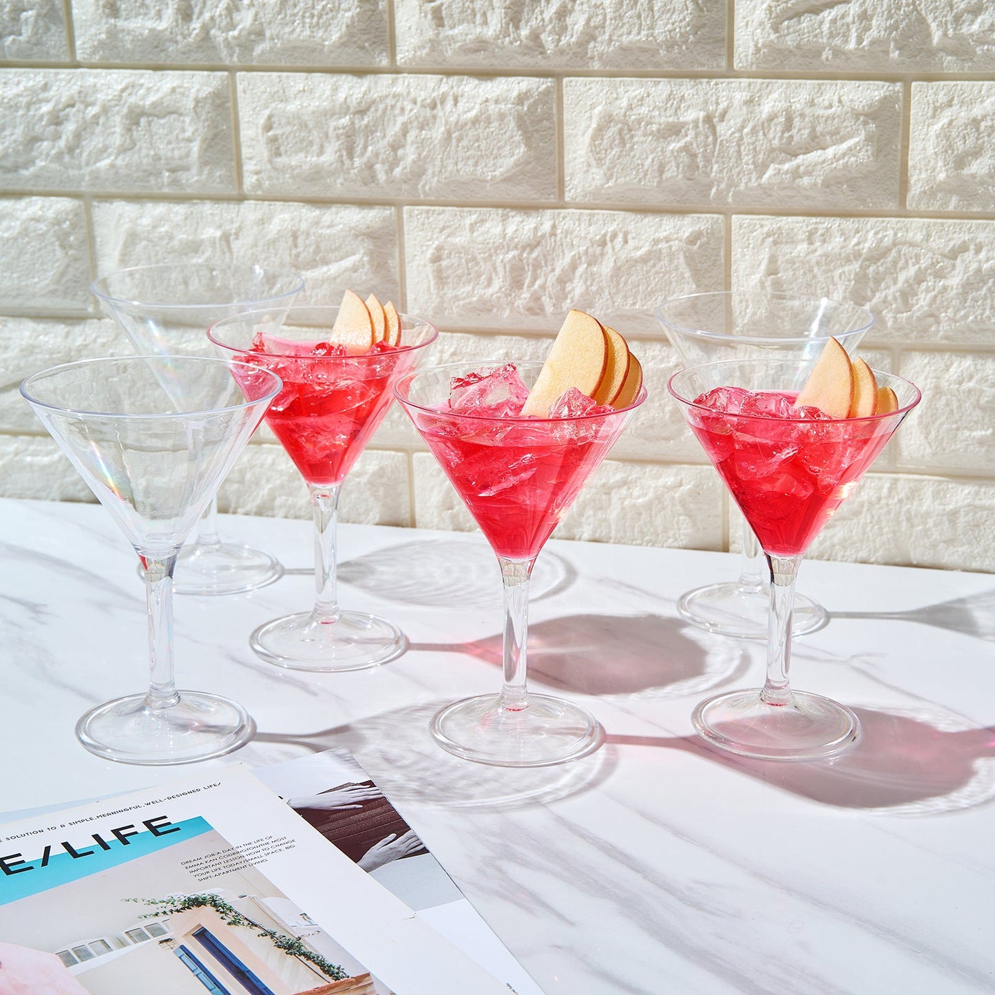 Barcelona Acrylic Martini Glasses Set of 6