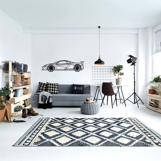 McLaren metal wall art silhouette in exotic steel by Enova Art on Tampa Home & Garden Store