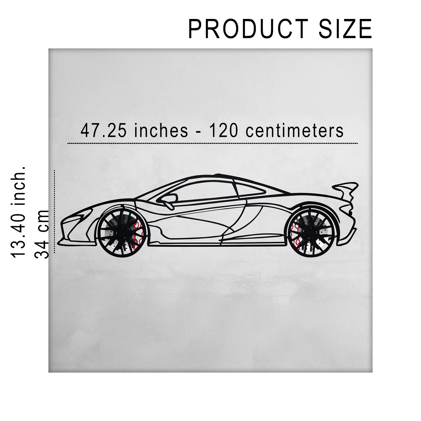 McLaren metal wall art silhouette by Enova Art; exotic steel car line drawing on Tampa Home & Garden Store