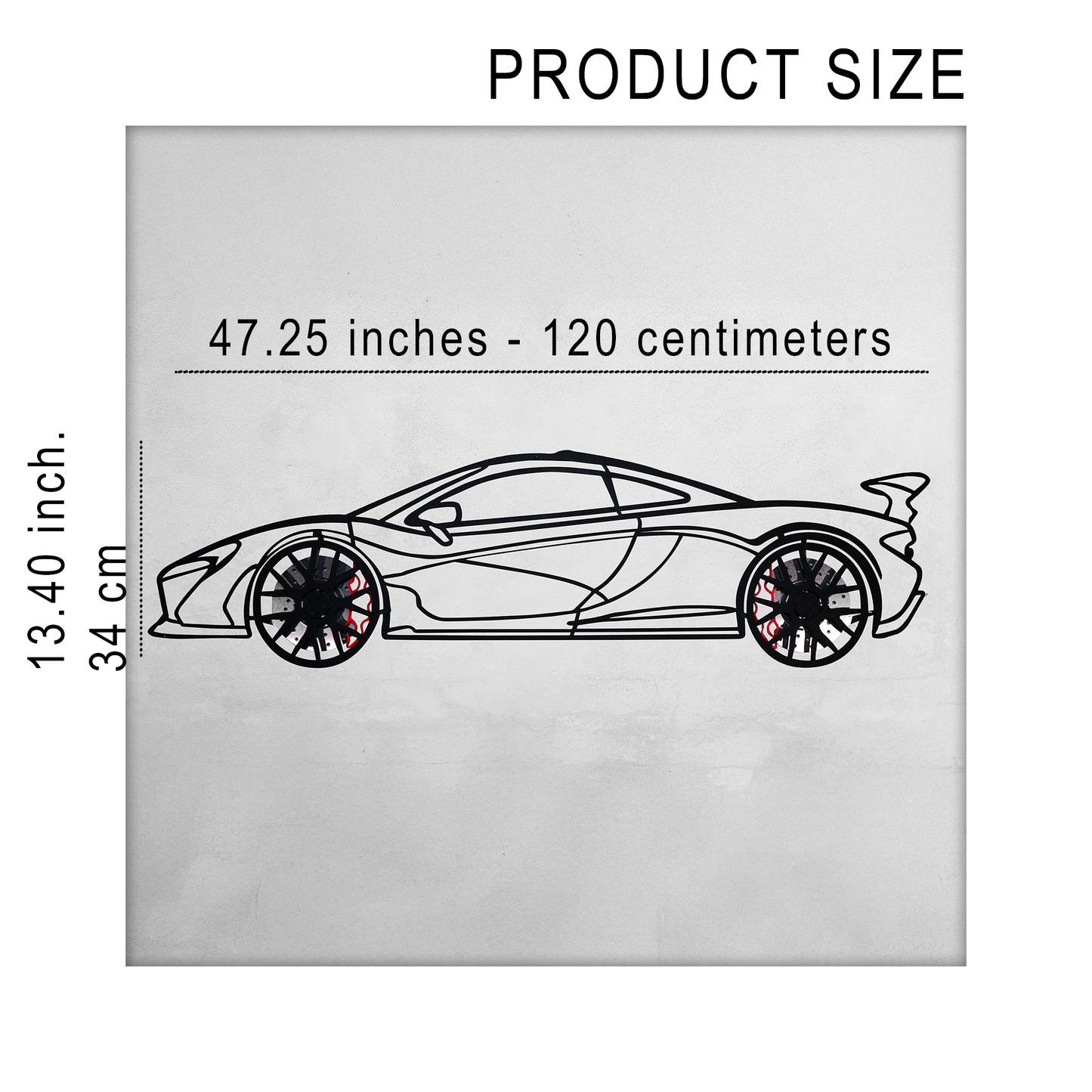 McLaren Wall Art – Exotic Supercar Steel Silhouette with Spinning Wheels-KAFMEKA031 - Tampa Home & Garden Store