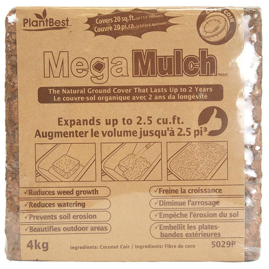 Ladrillo comprimido MegaMulch (2,5 pies cúbicos una vez expandido)