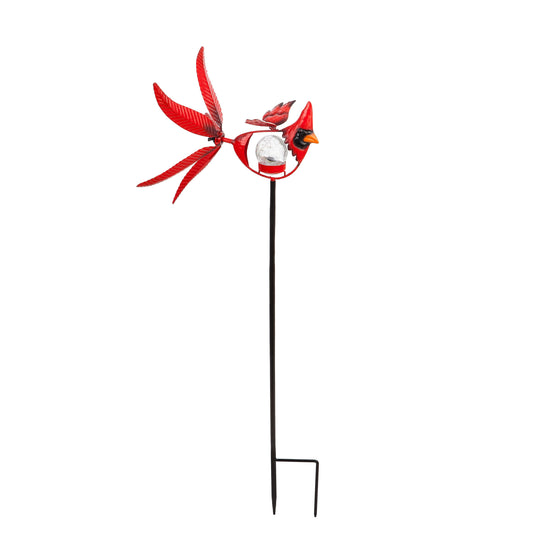Memorial Mobile, Solar Cardinal Metal Wind Spinner with Glass Orb - Tampa Home & Garden Store