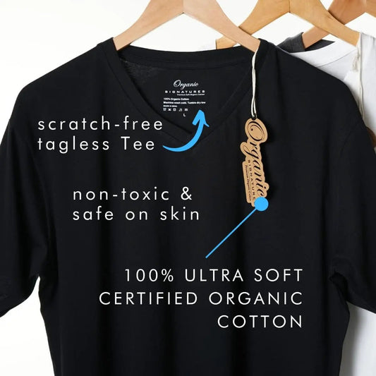 Men's V-neck T-shirt black 100% organic cotton GOTS certified Elevate Marketplace on Tampa Home & Garden Store