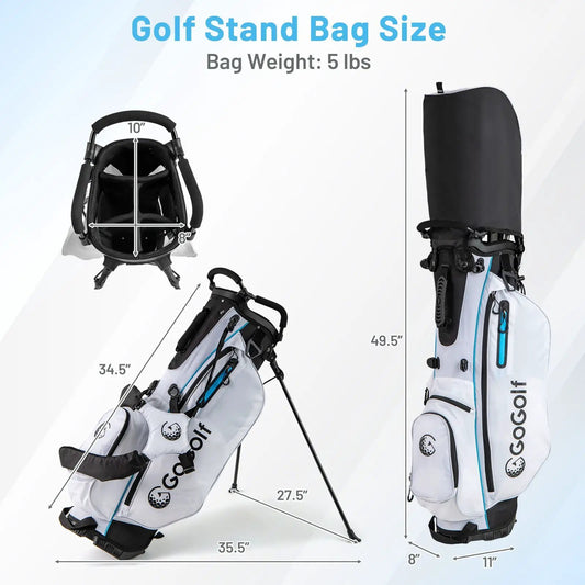 Mens GoGolf complete golf club set with white stand bag on Tampa Home & Garden Store