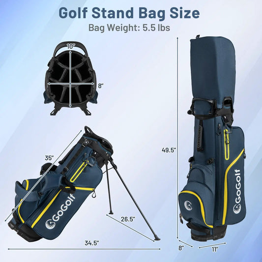 Men's golf club set with blue-yellow stand bag, right-handed GoGolf brand on Tampa Home & Garden Store
