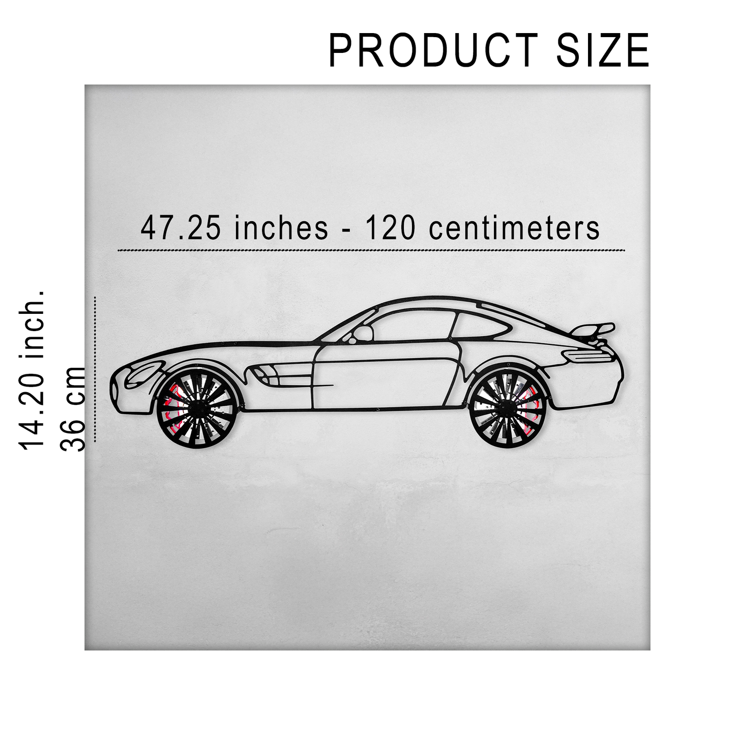 Mercedes-AMG GT R Wall Art – Steel Silhouette with Spinning Wheels-KAFMEKA033 - Tampa Home & Garden Store