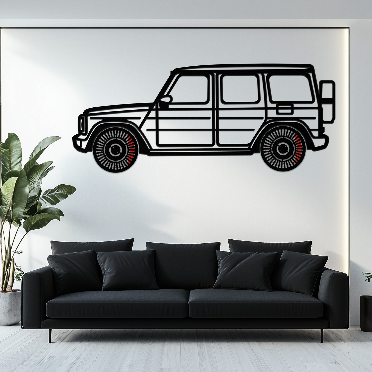 Mercedes G-Class Metal Wall Art – Luxury SUV Silhouette with Rotating Wheels 🚙✨KAFMEKA069 - Tampa Home & Garden Store