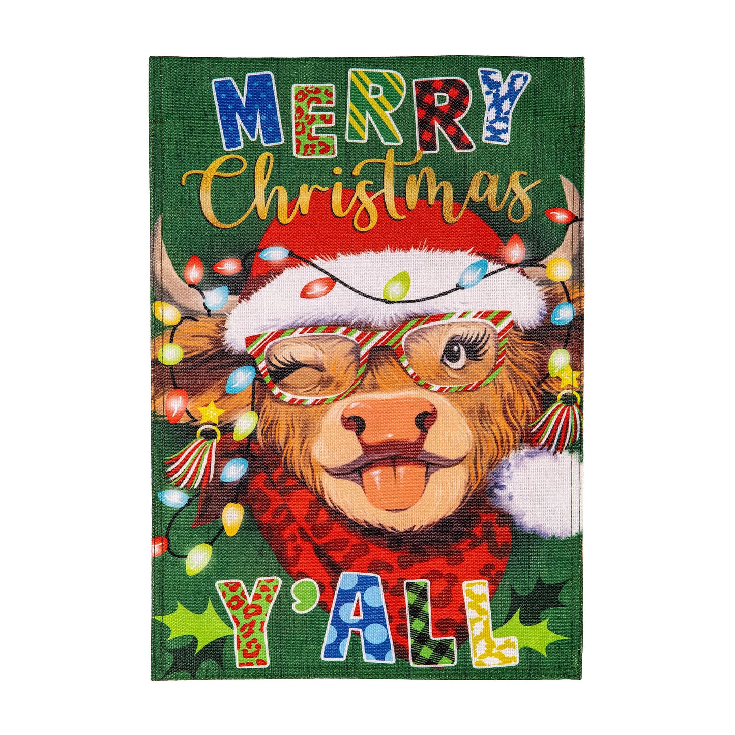 Merry Highland Ho Burlap Garden Flag - Tampa Home & Garden Store